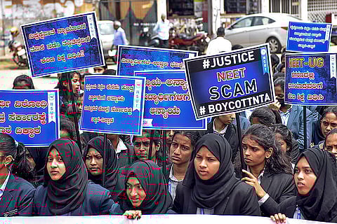 Students protest over NEET results row